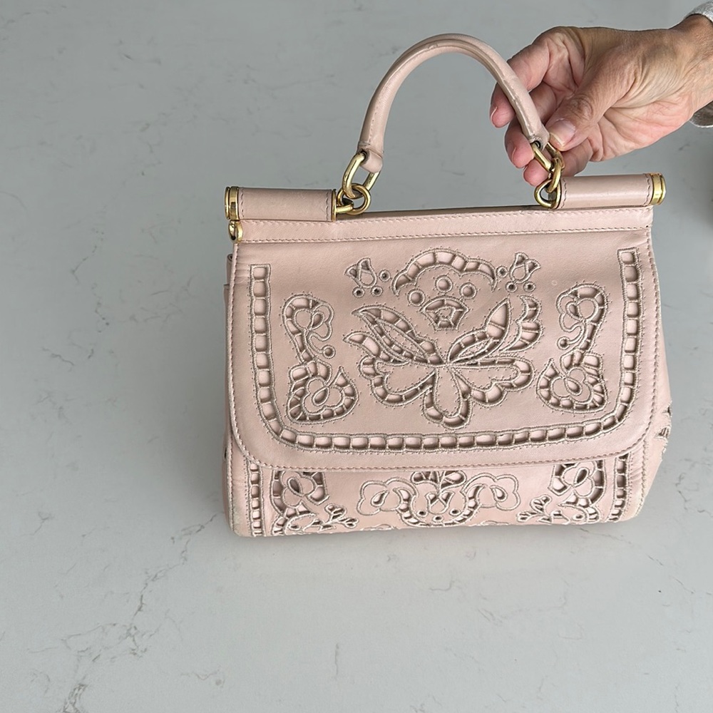 Dolce & Gabbana Sicily Laser Cut Embroidered Bag
